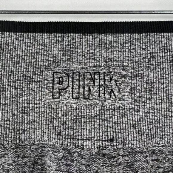 Victoria Secret Pink Seamless Workout Tight Leggings Size XS Pure Black Marl - Picture 5 of 6